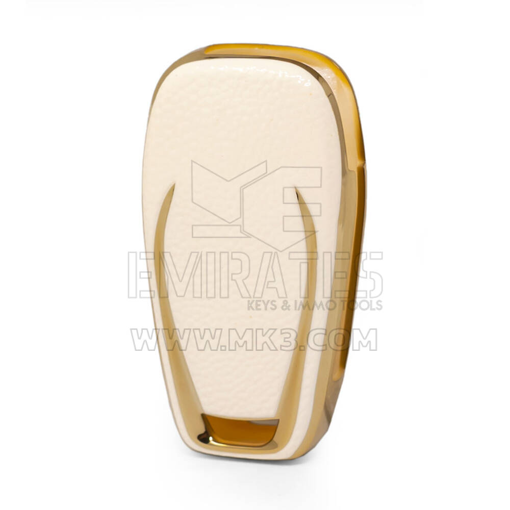 Funda de Cuero Nano Chevrolet Flip Key 3B Blanco CRL-C13J | MK3