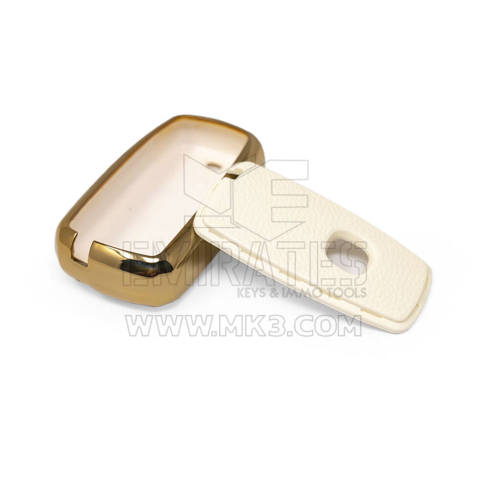 New Aftermarket Nano High Quality Gold Leather Cover For Changan Remote Key 3 Buttons White Color CA-A13J | Emirates Keys