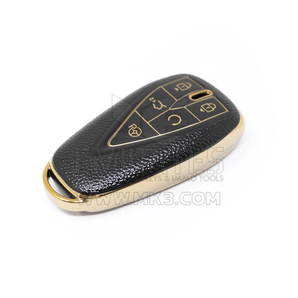 Novo aftermarket nano capa de couro dourado de alta qualidade para chave remota changan 5 botões cor preta CA-C13J5 Chaves dos Emirados