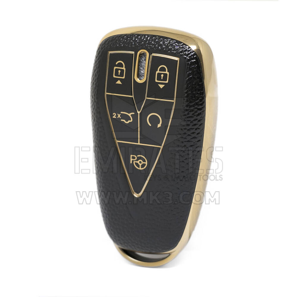 Nano High Quality Gold Leather Cover For Changan Remote Key 5 Buttons Black Color CA-C13J5