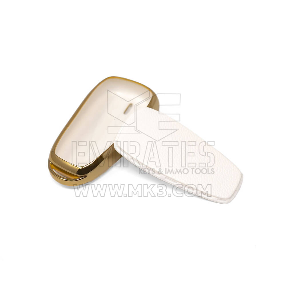 New Aftermarket Nano High Quality Gold Leather Cover For Changan Remote Key 5 Buttons White Color CA-C13J5 | Emirates Keys
