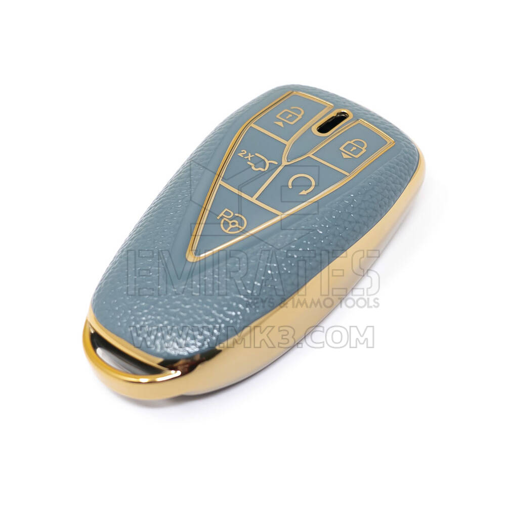 Housse en cuir doré de haute qualité pour clé télécommande Changan, 5 boutons, couleur grise, nouveau marché des pièces de rechange, CA-C13J5 | Clés des Émirats