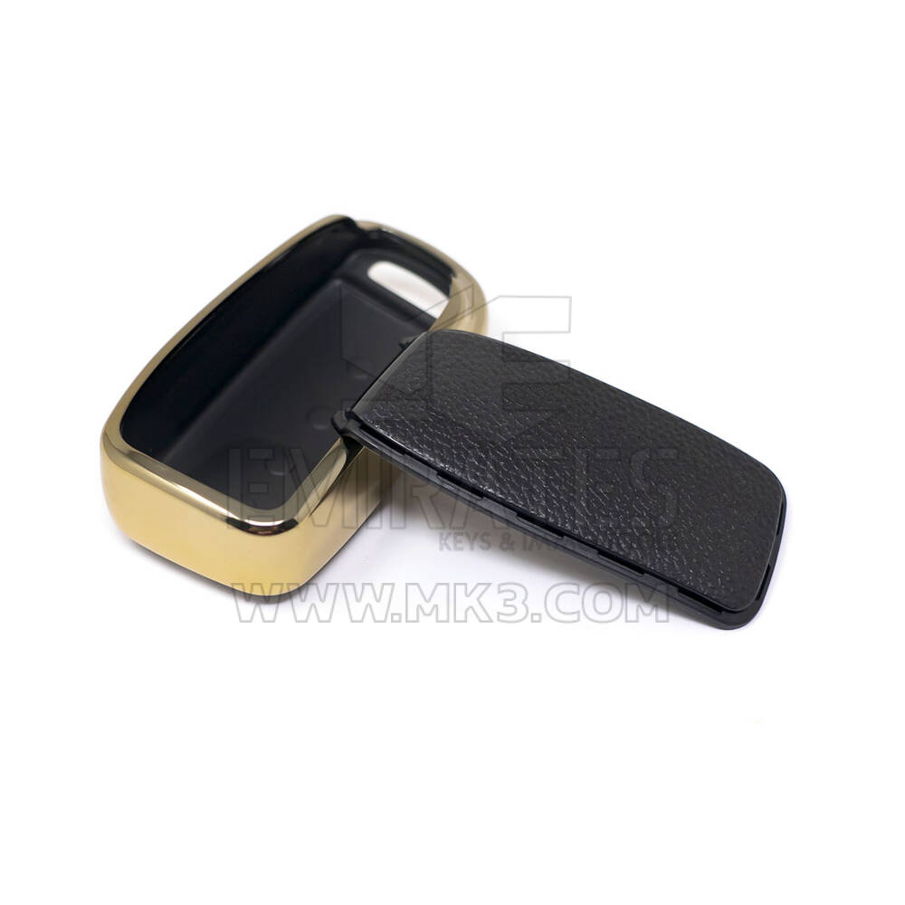 New Aftermarket Nano High Quality Gold Leather Cover For Changan Remote Key 4 Buttons Black Color CA-D13J | Emirates Keys