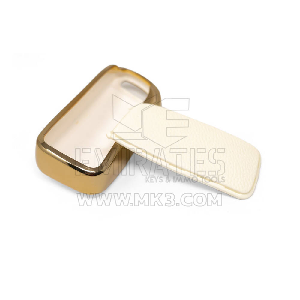 New Aftermarket Nano High Quality Gold Leather Cover For Changan Remote Key 4 Buttons White Color CA-D13J | Emirates Keys