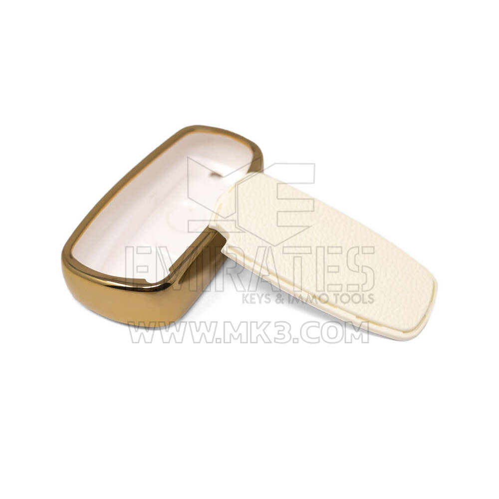 New Aftermarket Nano High Quality Gold Leather Cover For Great Wall Remote Key 3 Buttons White Color GW-A13J | Emirates Keys