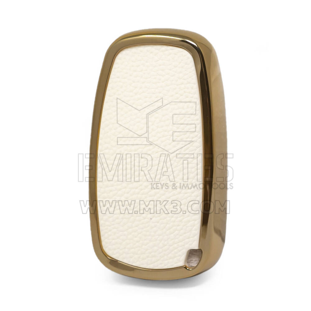 Funda de cuero Nano Gold para Great Wall Key 3B White GW-A13J | MK3