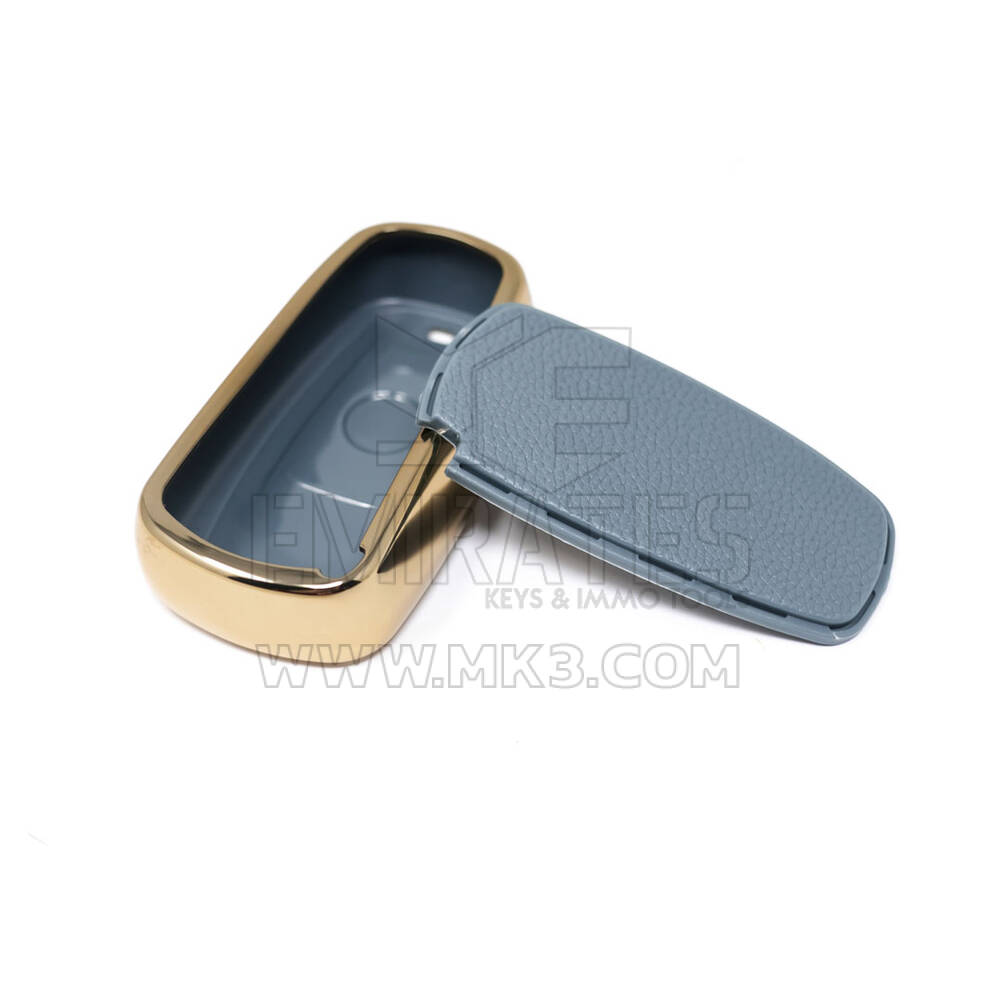 New Aftermarket Nano High Quality Gold Leather Cover For Great Wall Remote Key 3 Buttons Gray Color GW-A13J | Emirates Keys
