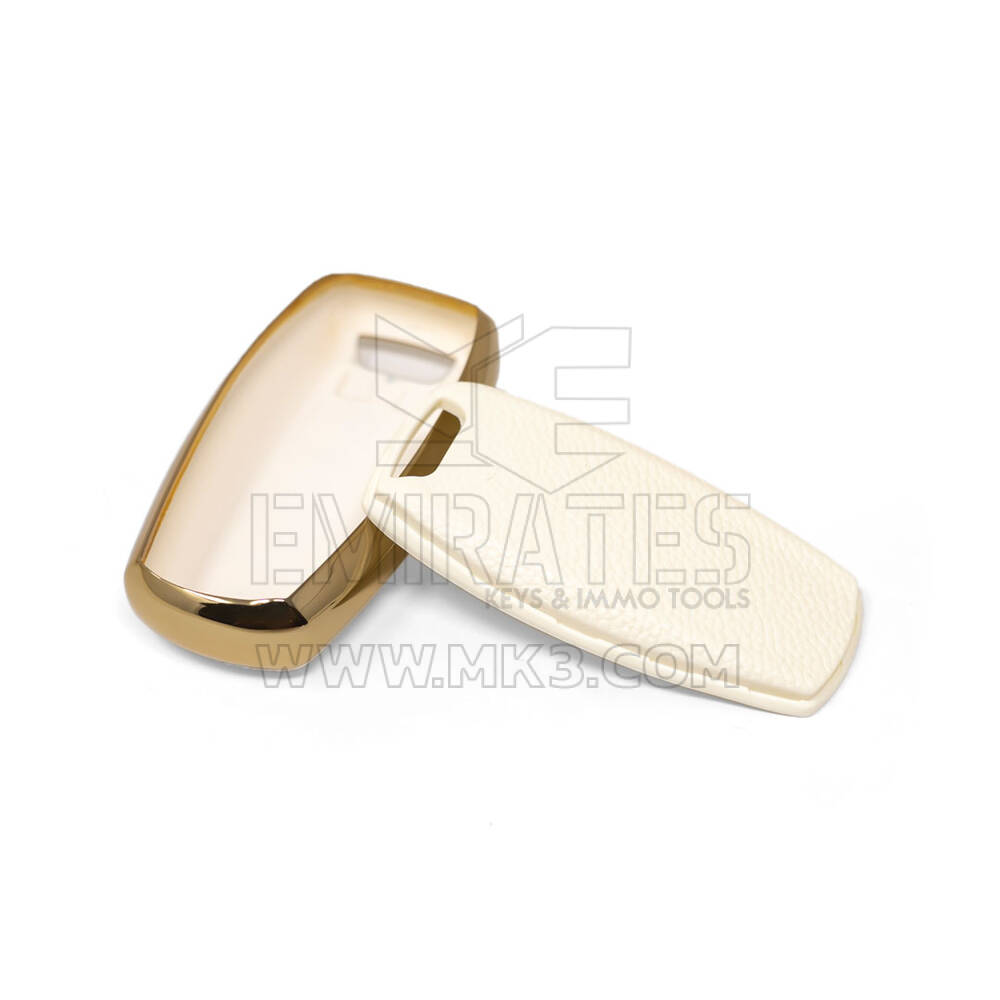 New Aftermarket Nano High Quality Gold Leather Cover For Great Wall Remote Key 4 Buttons White Color GW-B13J | Emirates Keys