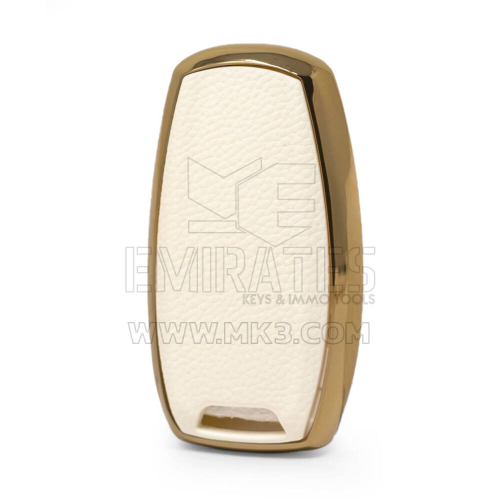 Funda de cuero Nano Gold para Great Wall Key 4B White GW-B13J | MK3