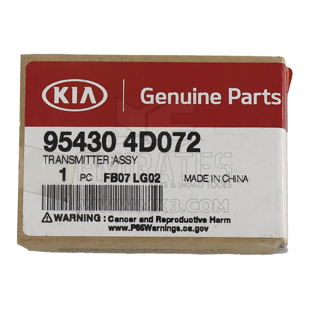 NUEVO KIA Sedona 2010 Genuine/OEM Remote Key 433MHz 5 Botones Número de pieza del fabricante: 95430-4D072, 954304D072 | Claves de los Emiratos