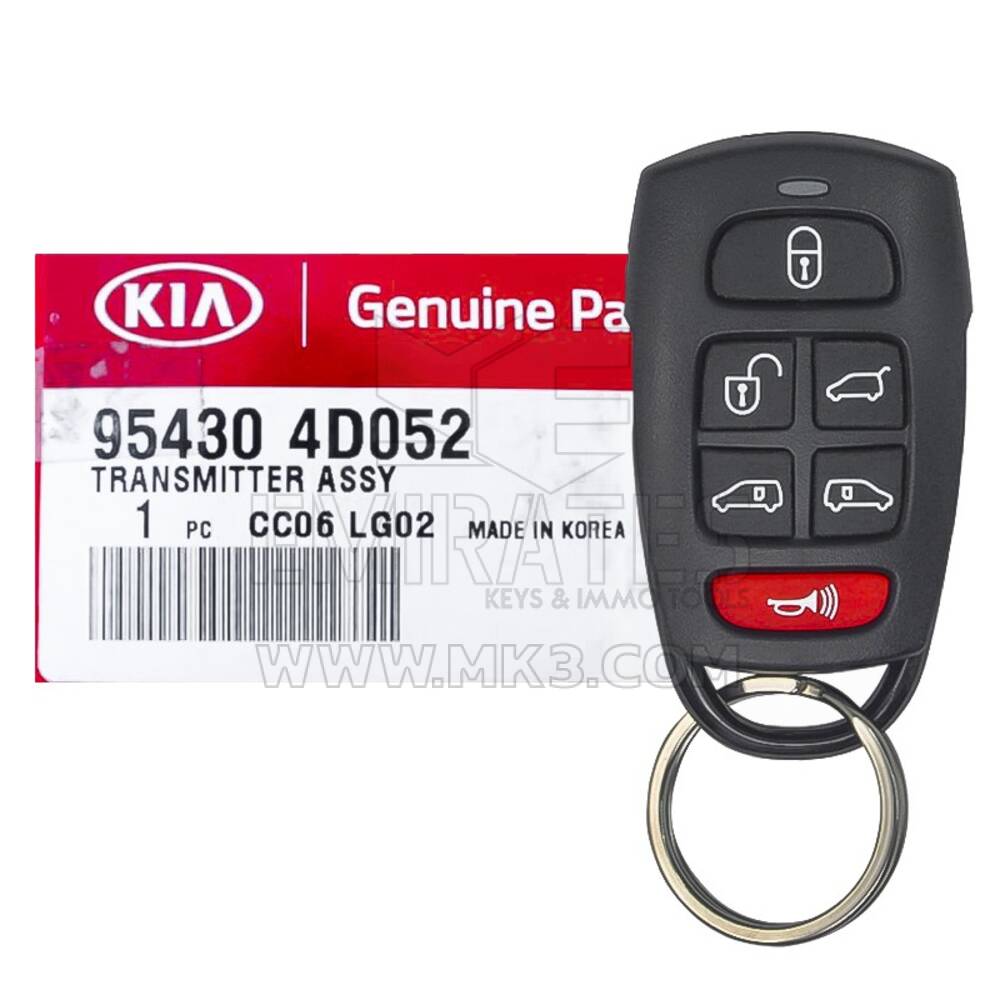 NOVO KIA Sedona 2010 Genuine/OEM Remote Key 6 Buttons 315MHz 95430-4D052 954304D052 / FCCID: SV3-VQTXNA16 | Chaves dos Emirados