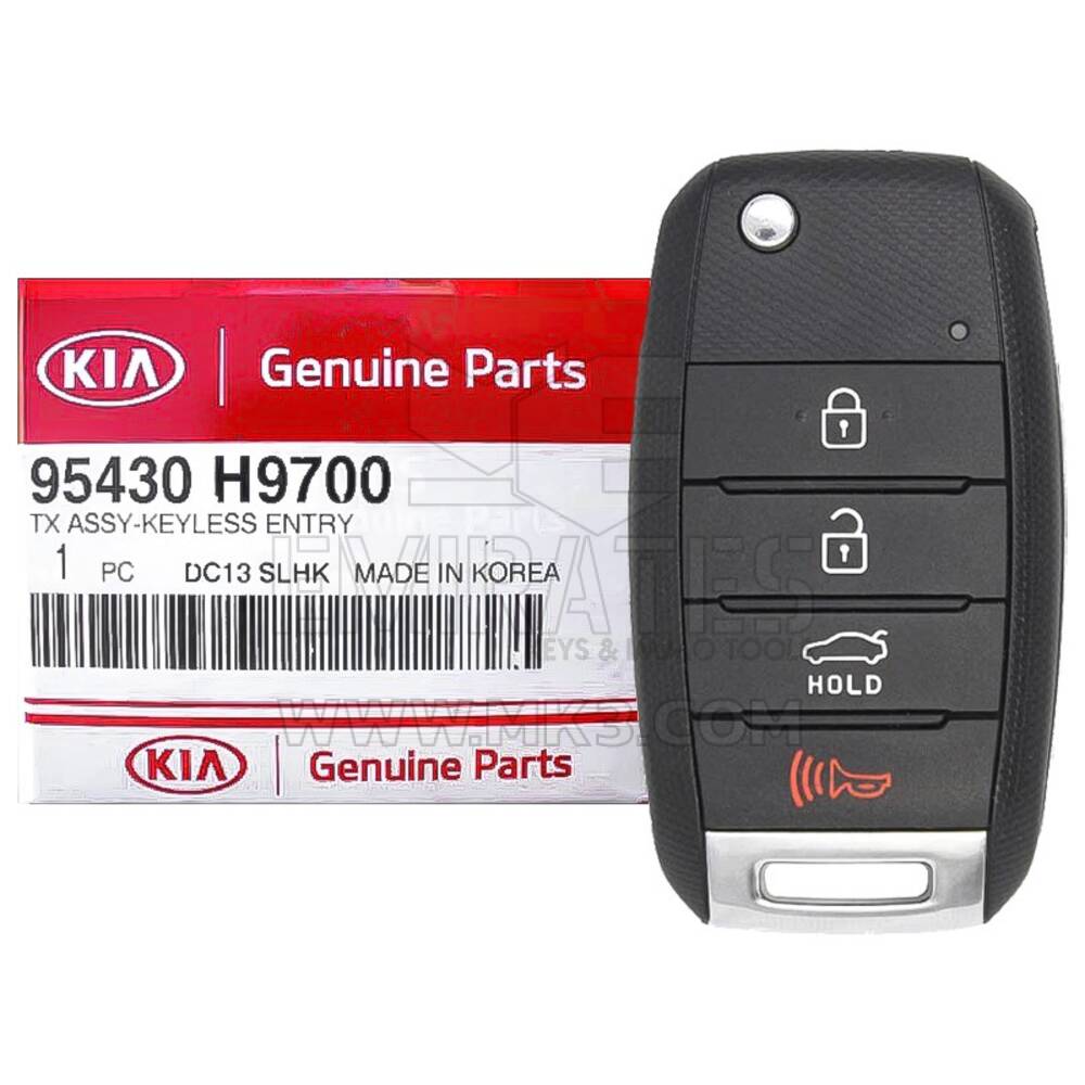 Brand NEW KIA Rio 2018-2020 Genuine/OEM Flip Remote Key 4 Buttons 433MHz 95430-H9700 95430H9700, FCCID: NYOSYEC4TX1611 | Emirates Keys