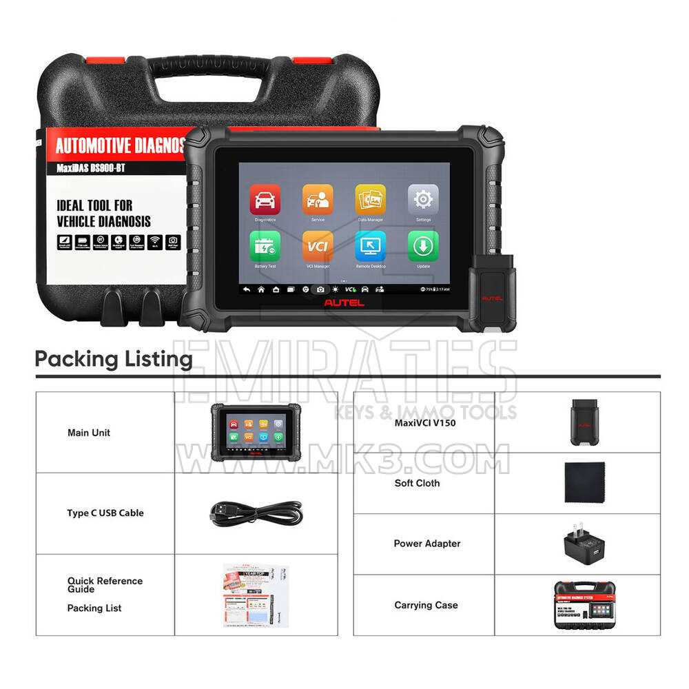 Autel MaxiDAS DS900BT Diagnostics Tool  is your ideal auto diagnostics and service tool. provides you with superior special functions, including Oil Reset, EPB, SAS , BMS , and DPF. | Emirates Keys