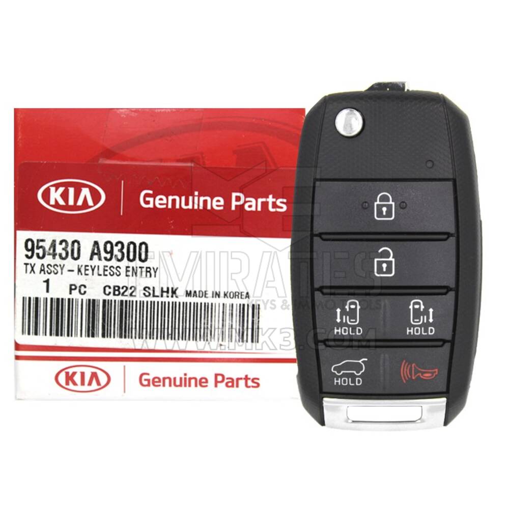 NUEVO KIA Sedona 2015-2018 Genuine/OEM Flip Remote Key Remote 6 Botones 433MHz 95430-A9300 95430A9300, FCCID: TQ8-RKE-4F21 | Claves de los Emiratos