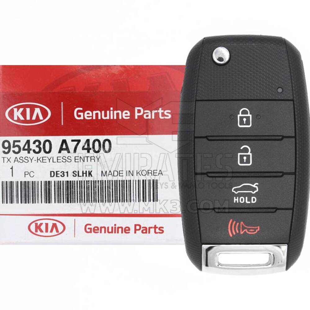 NOUVELLE KIA Cerato Forte 2014-2016 Clé à distance authentique/OEM 4 boutons 315 MHz 95430-A7400 95430A7400 / FCCID : OSLOKA-OKA870T (YD) | Clés Emirates