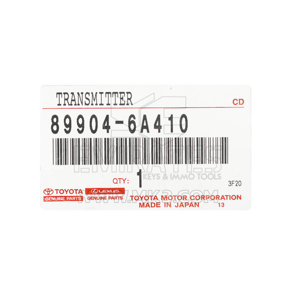 Nuova chiave remota intelligente Lexus LX570 2021 originale / OEM 3 pulsanti 312/314 MHz Numero parte OEM: 89904-6A410 / 899046A410 - ID FCC: HYQ14FLB | Chiavi degli Emirati