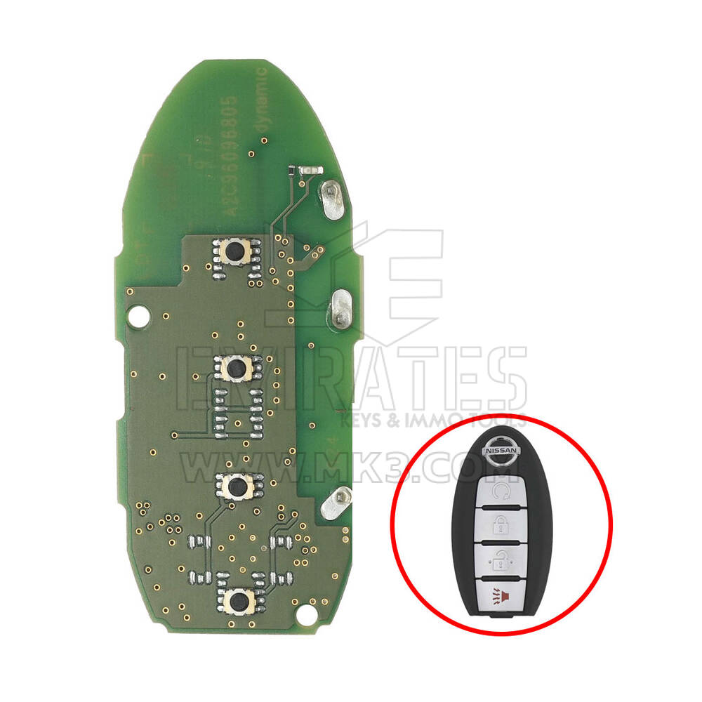 Nissan Rogue 2021-2022 Mando Inteligente Original PCB 3+1 Botones 433MHz 285E3-6TA5B / 285E3-6XR5A