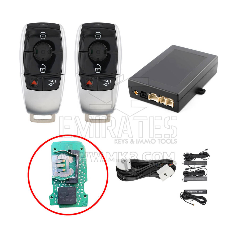 Kit de entrada sem chave para carros Mercedes FBS4 funciona com botão Iniciar OEM de fábrica (adicionar chave) ESW312-02-PP-BE24