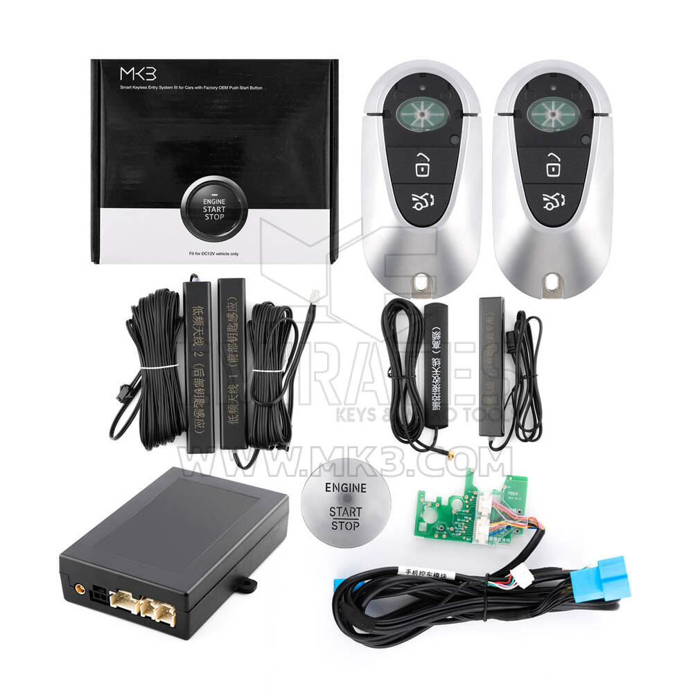 Keyless Entry Kit For Mercedes cars works with Factory OEM Push Start Button (Add Key) ESW309B-N-PP-BE3