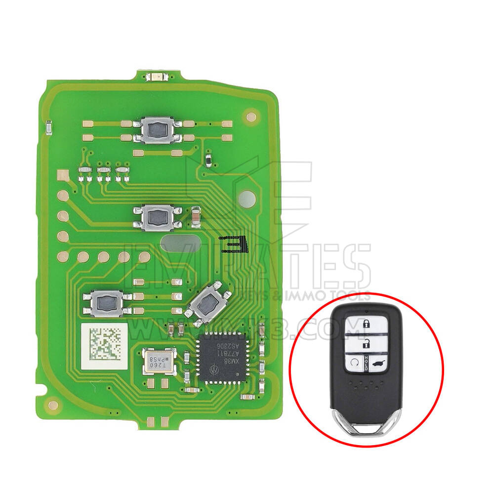 Xhorse Honda Chiave telecomando intelligente universale PCB 4 pulsanti XZBT40EN