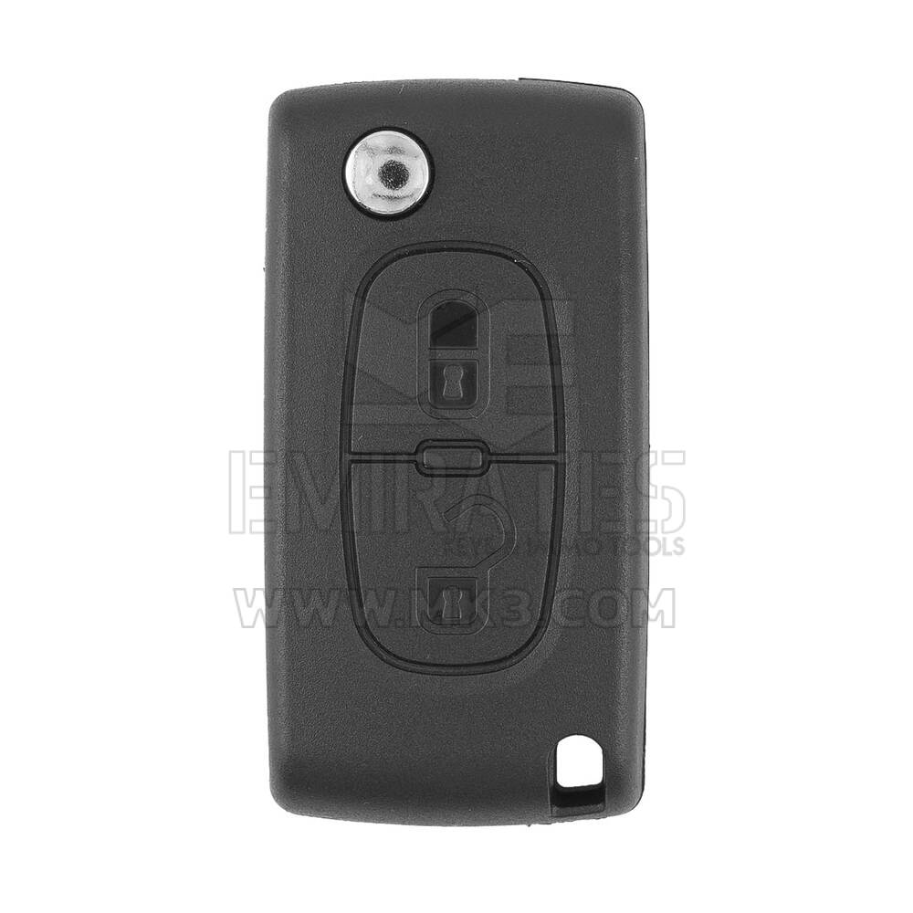 Peugeot 407 Flip Remote Key Shell 2 botões com suporte de bateria VA2 Blade