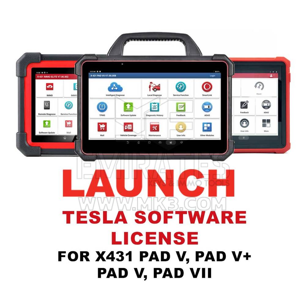 Launch Tesla Software License For PAD V / PAD 5 , PAD V+ / PAD 5+, PAD VII / PAD 7