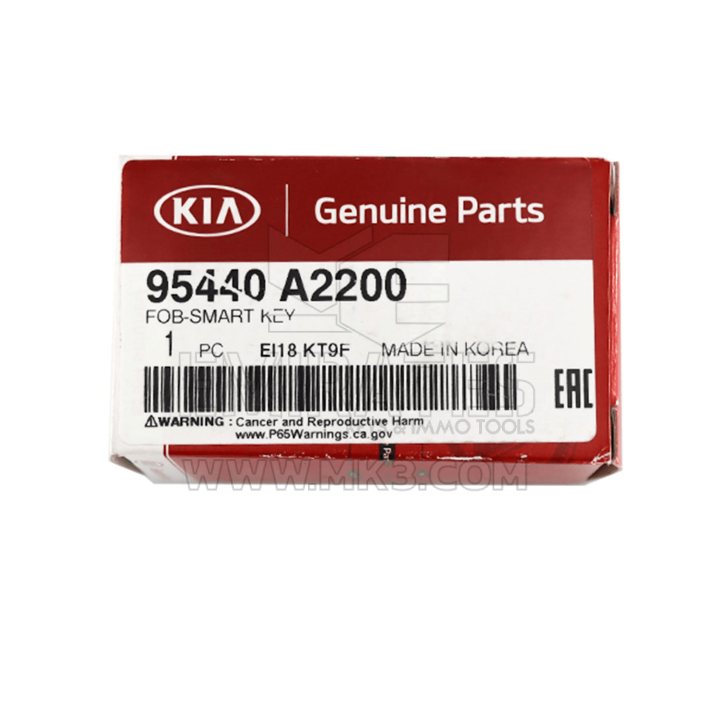 Brand New Kia Ceed 2017 Genuine/OEM Smart Remote 3 Button 433MHz Manufacturer Part Number: 95440-A2200, 95440A2200 | Emirates Keys