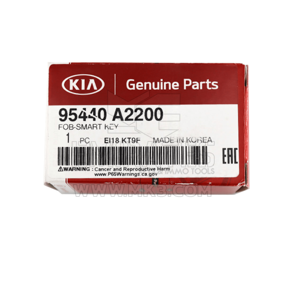 العلامة التجارية الجديدة Kia Ceed 2017 Genuine / OEM Smart Remote 3 Button 433MHz الصانع الجزء رقم: 95440-A2200، 95440A2200 | الإمارات للمفاتيح