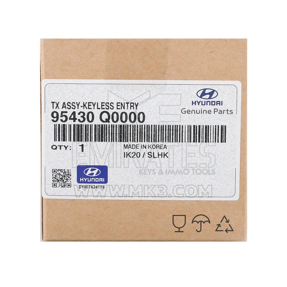 New Hyundai i20 2021 Genuine / OEM Flip Remote Key 3 Buttons 433MHz OEM Part Number: 95430-Q0000 , 95430Q0000 | Emirates Keys