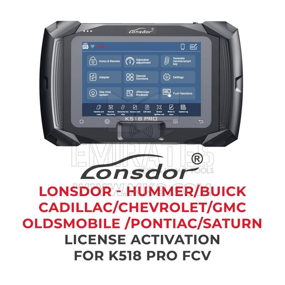 Activación de licencia Lonsdor - Hummer / Buick / Cadillac / Chevrolet / GMC / Oldsmobile / Pontiac / Saturn para K518 Pro FCV