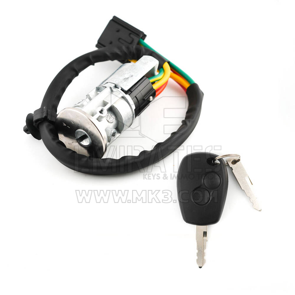 Renault Clio Dacia Logan, Cerradura de encendido Sandero - 1 x llaves de plástico con botones remotos, 1 x llave de hoja - 6001546809 / 806013230R