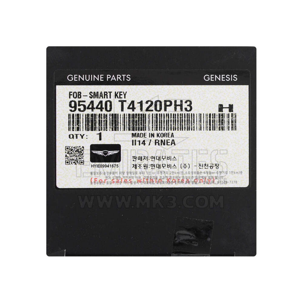 New Genesis G90 2022 Genuine / OEM Smart Remote Key 6+1 Buttons 433MHz OEM Part Number: 95440-T4120PH3 , 95440T4120PH3 | Emirates Keys