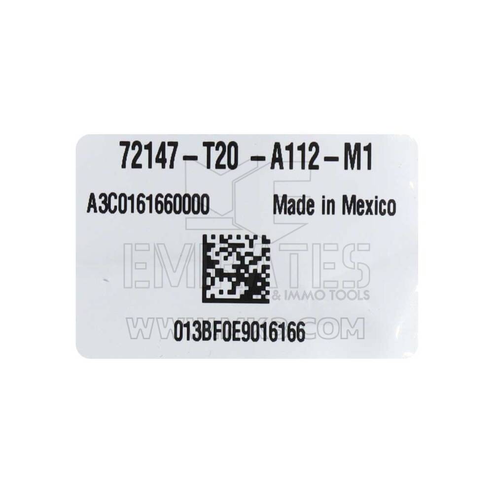 New Honda Civic 2022 Genuine / OEM Smart Remote Key 4+1 Buttons 433MHz OEM Part Number: 72147-T20-A11 | Emirates Keys