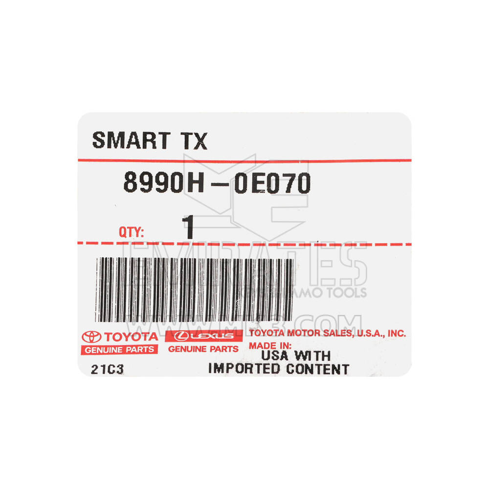 New Toyota Highlander 2019 Genuine / OEM Smart Remote Key 2 Buttons 433MHz OEM Part Number: 8990H-0E070 , 8990H0E070 - FCC ID: 14FCC | Emirates Keys