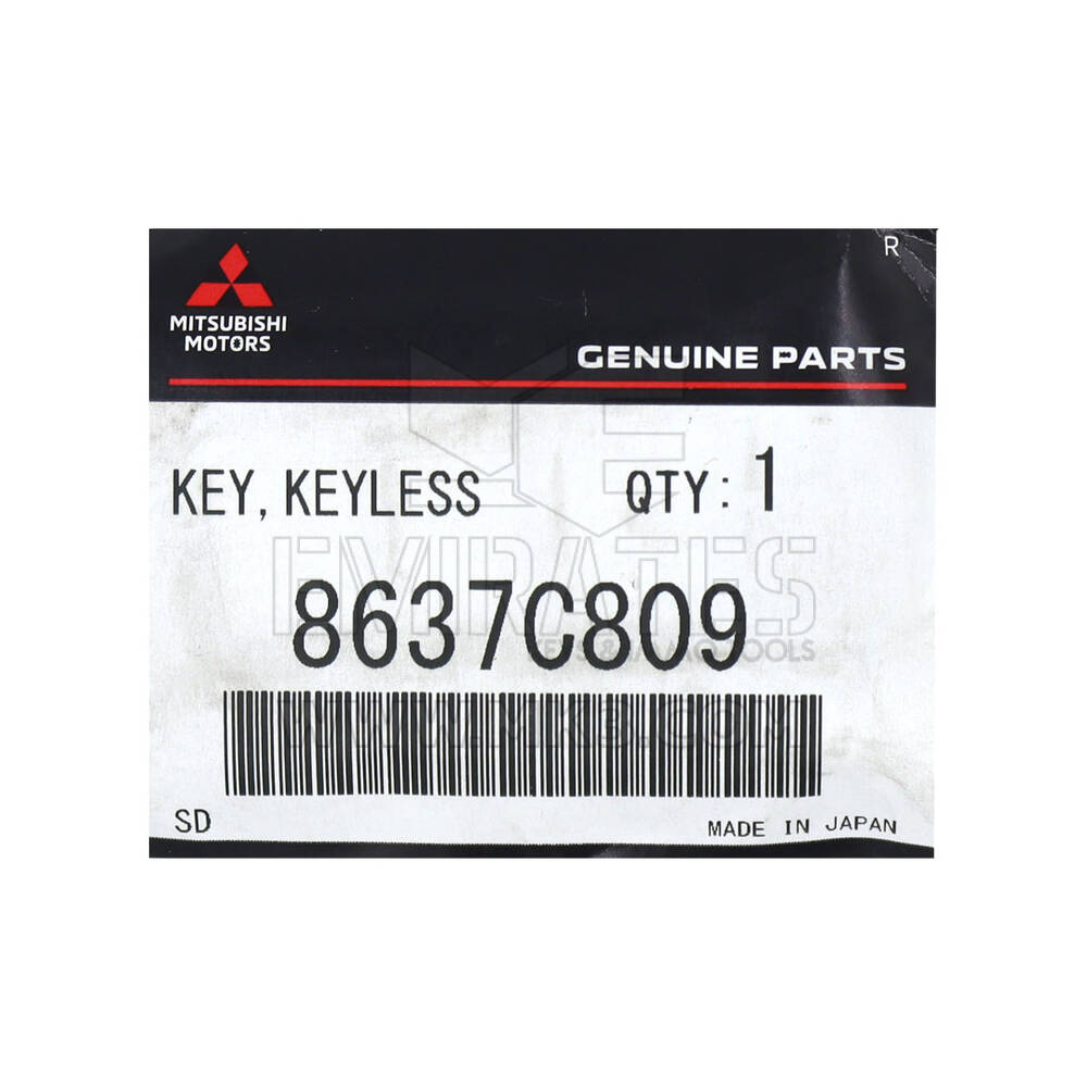 Nuevo Mitsubishi Outlander 2020 Genuine / OEM Smart Remote Key 4 Botones 433MHz Número de pieza OEM: 8637C809 | Claves de los Emiratos