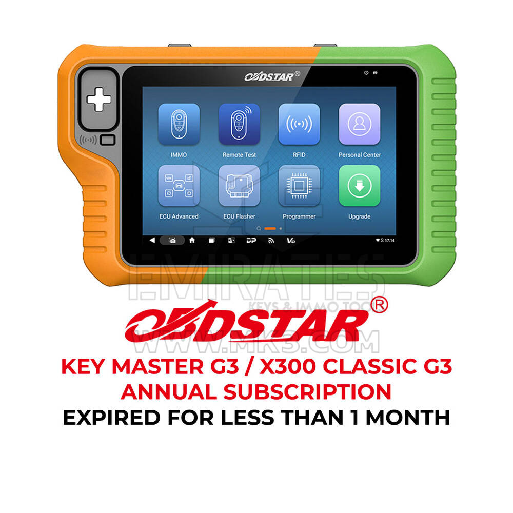 Obdstar Key Master G3 / X300 Classic G3 Annual Subscription Expired for less than 1 Month