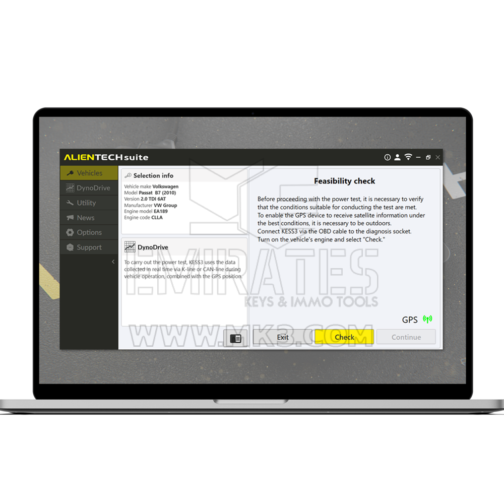 Alientech - KESS3MKW0 - DynoDrive Activation For KESS3 Master / Slave / Hardware Designed To Calculate And Verify The Performance Of A Vehicle While Driving | Emirates Keys