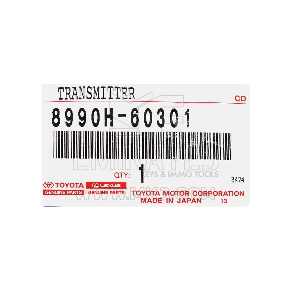 New Toyota Land Cruiser 2022 Genuine / OEM Smart Remote Key 2 Buttons 433MHz OEM Part Number: 8990H-60301 , 8990H60301 | Emirates Keys