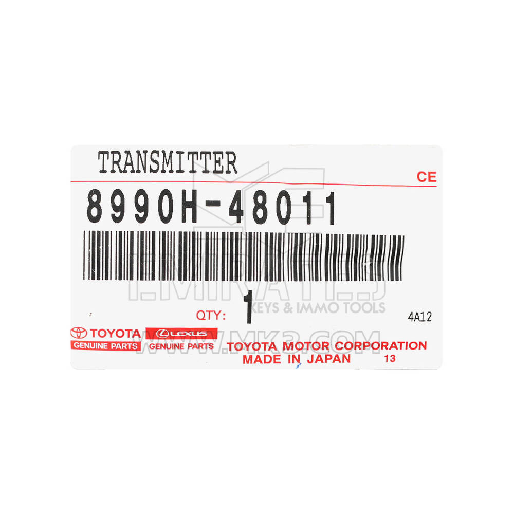 New Toyota Land Cruiser 2022-2023 Genuine / OEM Smart Remote Key 2 Buttons 314.1/312.51MHz OEM Part Number: 8990H-48011 , 8990H48011 | Emirates Keys