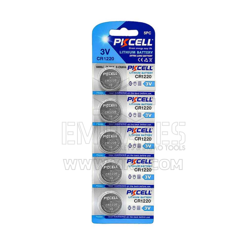 جديد PKCELL Ultra Lithium CR1220 Universal Battery Cell Card (5 PCs Pack) عالية الجودة السعر المنخفض | الإمارات للمفاتيح