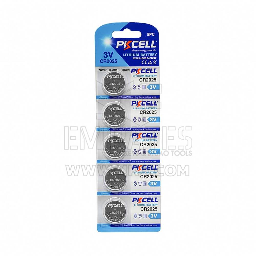Novo cartão de pilha de bateria universal PKCELL Ultra Lithium CR2025 (pacote de 5 PCs) Alta qualidade Preço baixo | Emirates Keys