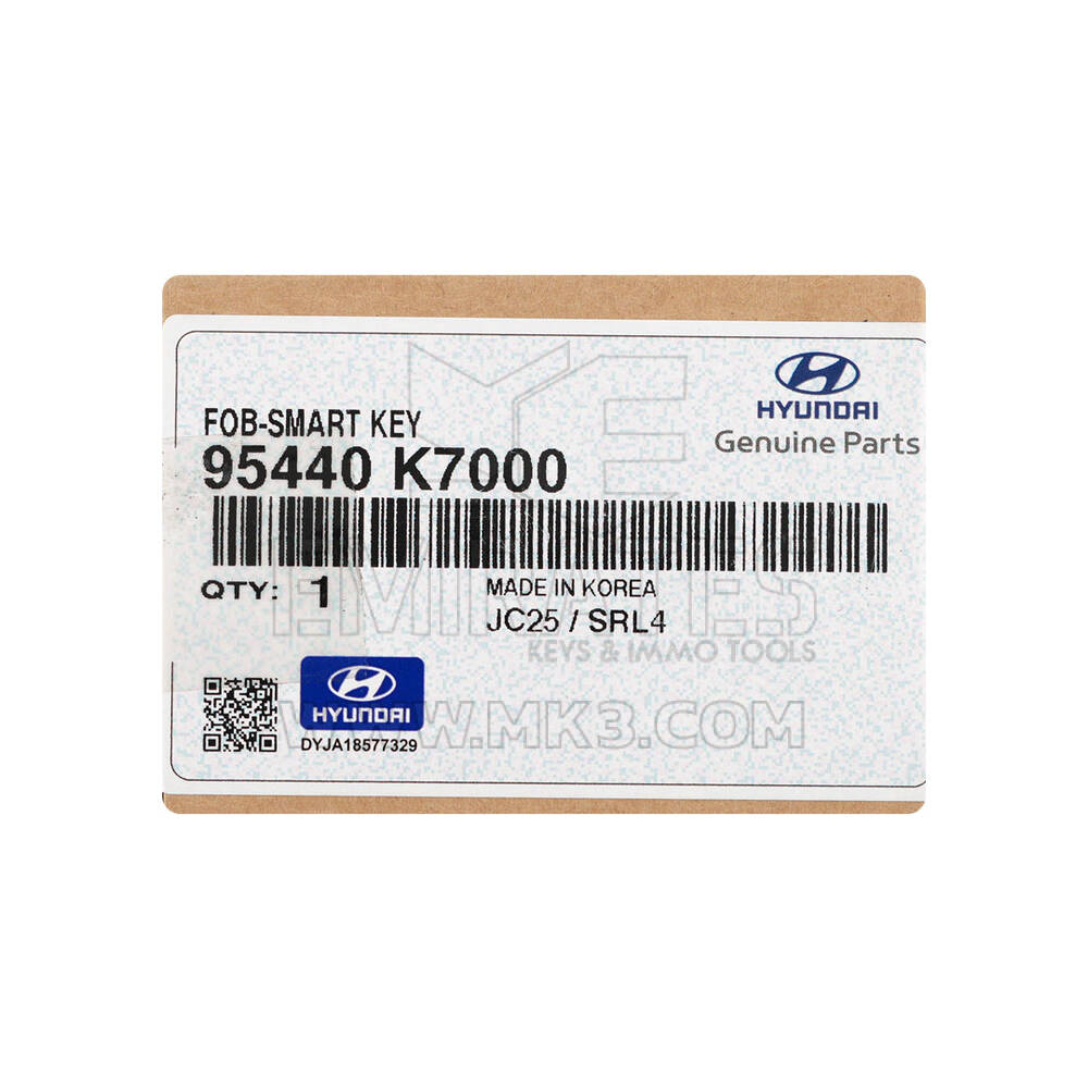 New Hyundai I10 2023 Genuine / OEM Smart Remote Key 3 Buttons 433MHz OEM Part Number: 95440-K7000, 95440K7000 | Emirates Keys