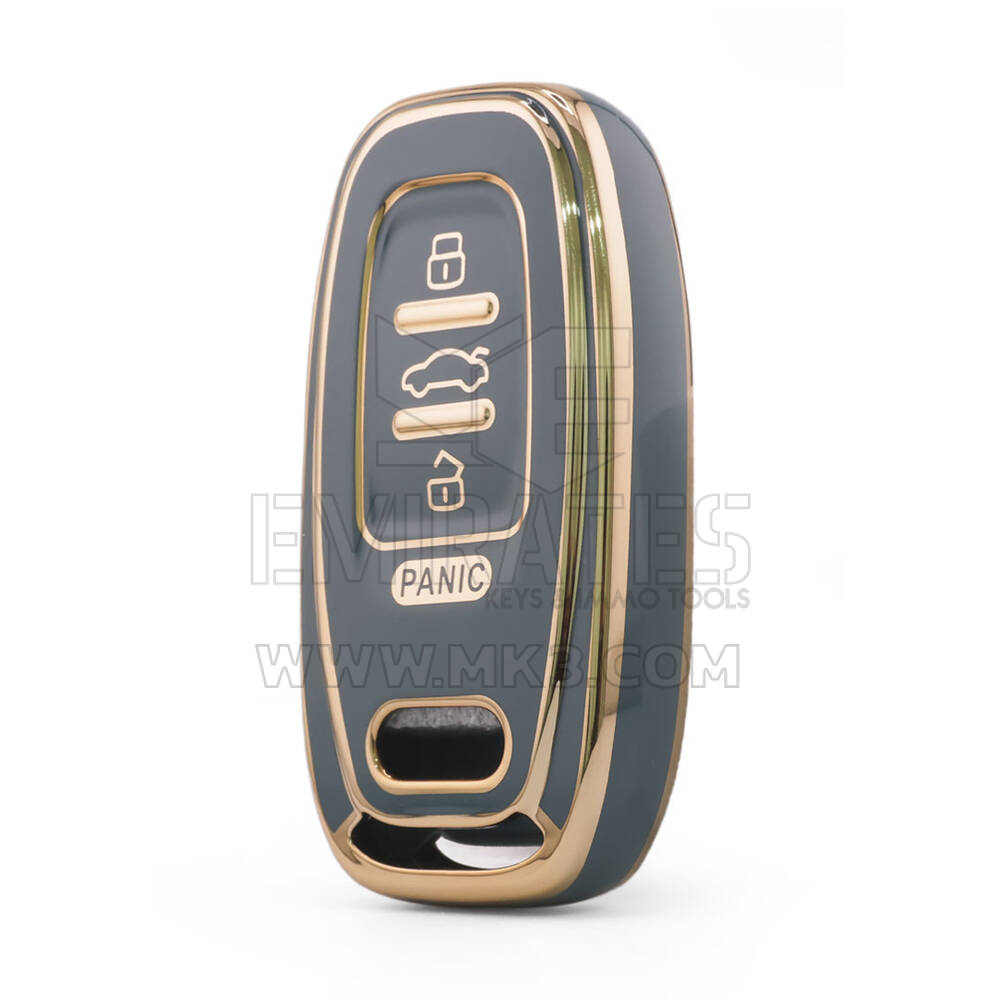 Nano High Quality Cover For Audi Remote Key 4 Button Gray Color Audi-A11J4