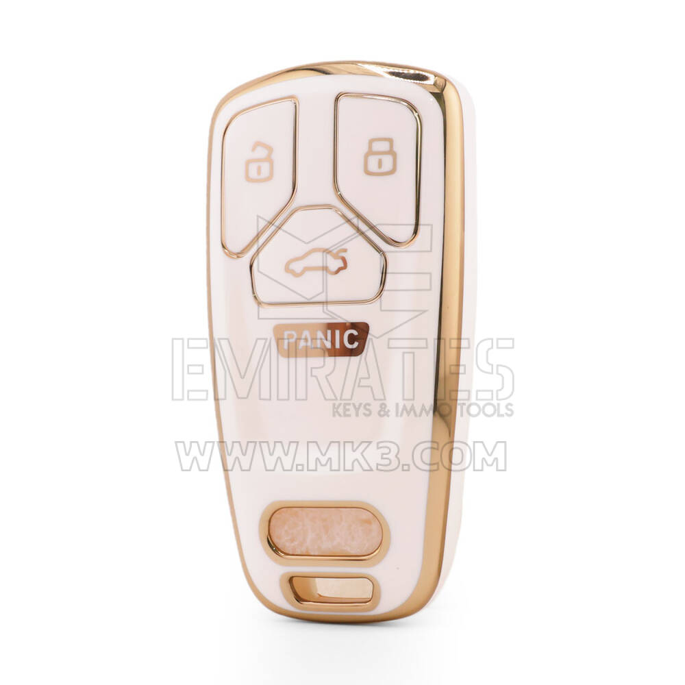 Nano High Quality Cover For Audi Remote Key 4 Button White Color Audi-B11J4