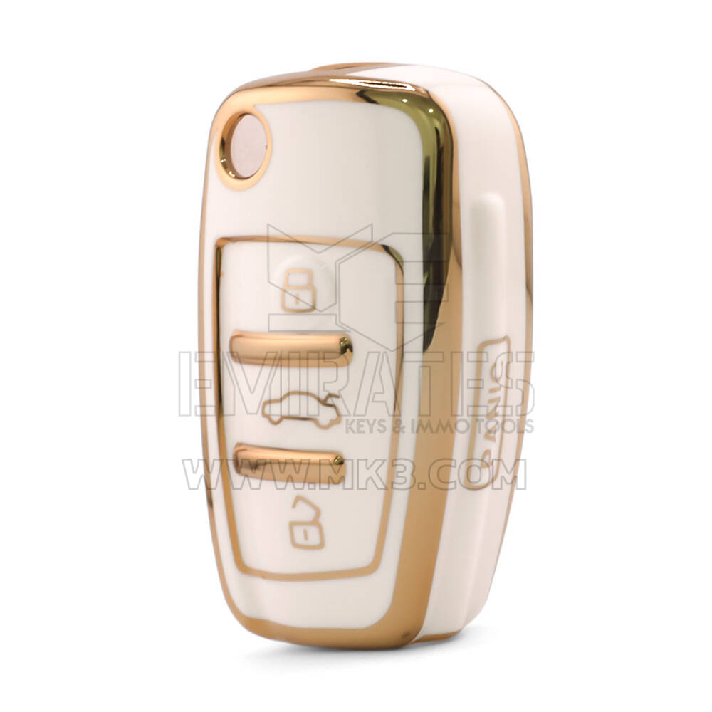 Cover di alta qualità nano per chiave telecomando Audi 4 pulsanti colore bianco Audi-C11J4