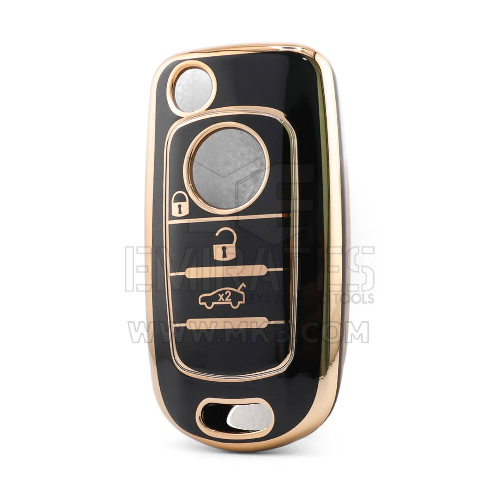 Funda nano de alta calidad para llave remota Fiat de 3 botones, color negro FIAT-C11J3B