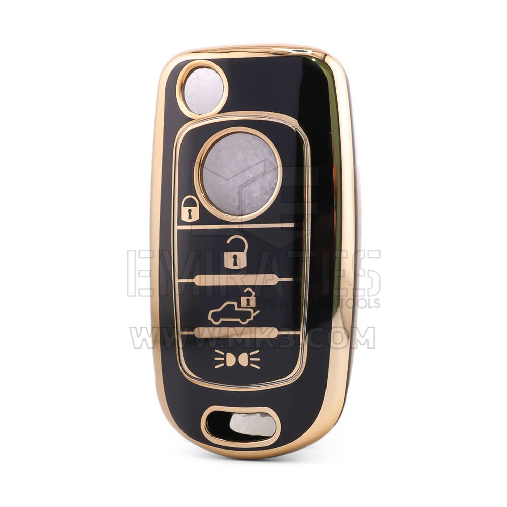 Funda nano de alta calidad para llave remota Fiat de 4 botones, color negro FIAT-C11J4B