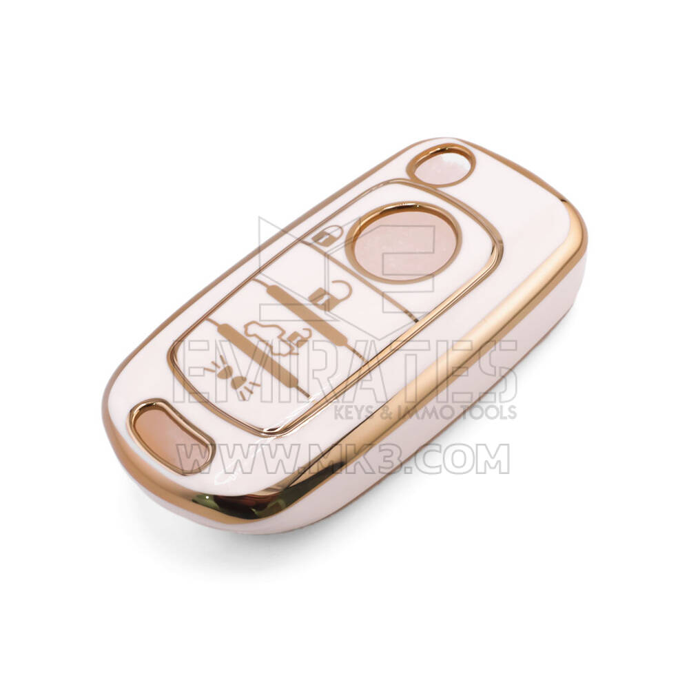 Nueva funda de repuesto Nano de alta calidad para llave remota Fiat de 4 botones, color blanco FIAT-C11J4B | Emirates Keys