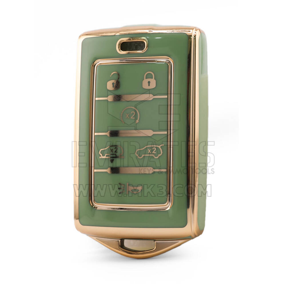 Nano High Quality Cover For Jeep Remote Key 6 Button Green Color Jeep-E11J6
