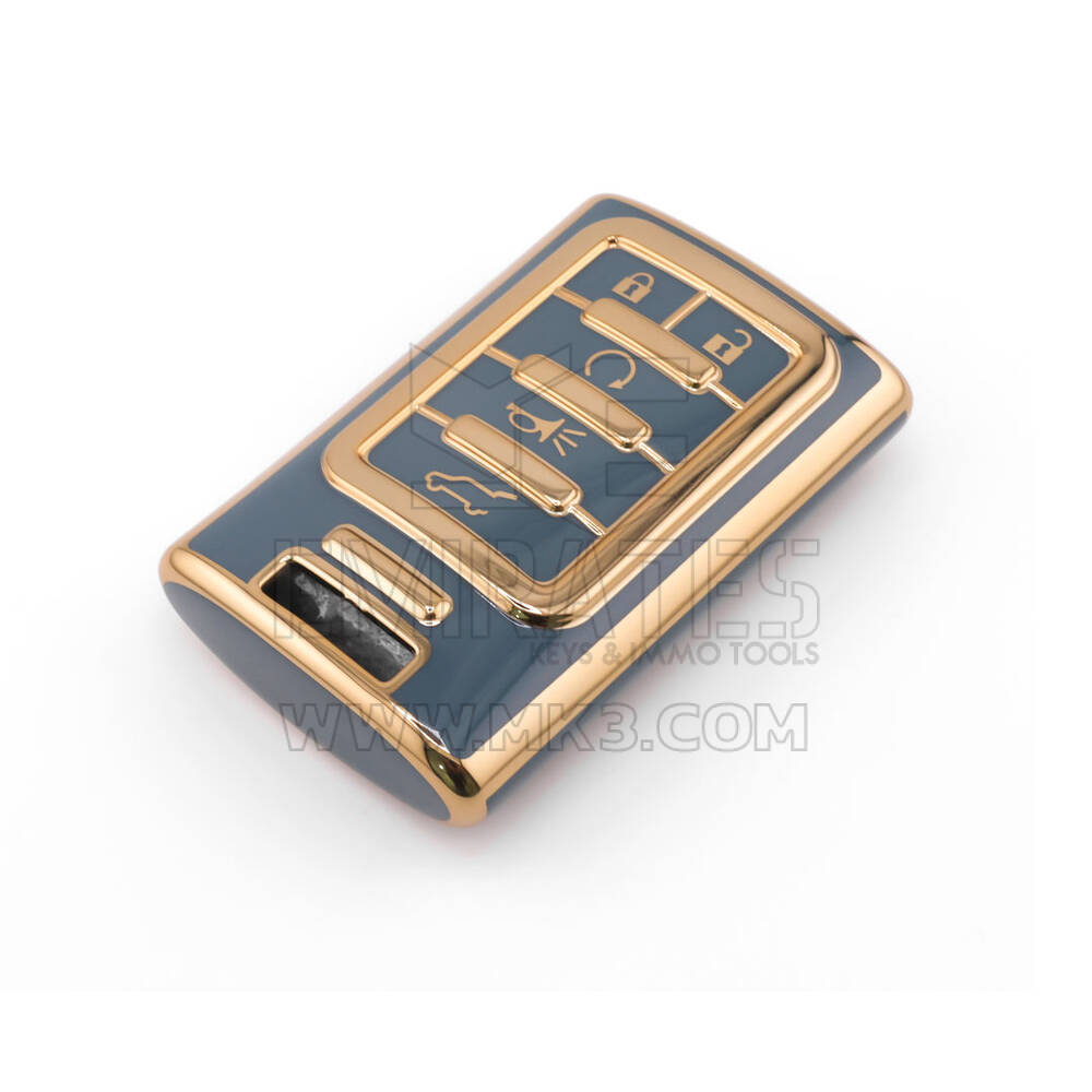 Nueva funda de repuesto de alta calidad para llave remota Cadillac de 5 botones, color gris CDLC-C11J5A | Emirates Keys